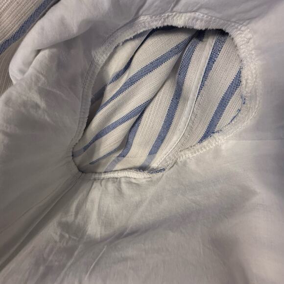 H&M Striped Linen Blend Jacket White Blue 8 Coastal Chic Preppy Academia 88-26 - Picture 12 of 14
